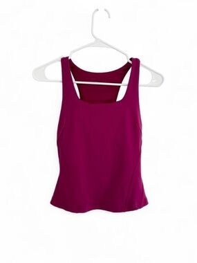 Lululemon Women's InStill Tank Top Magenta With Pads Size 2 W1DC2S Yoga Workout